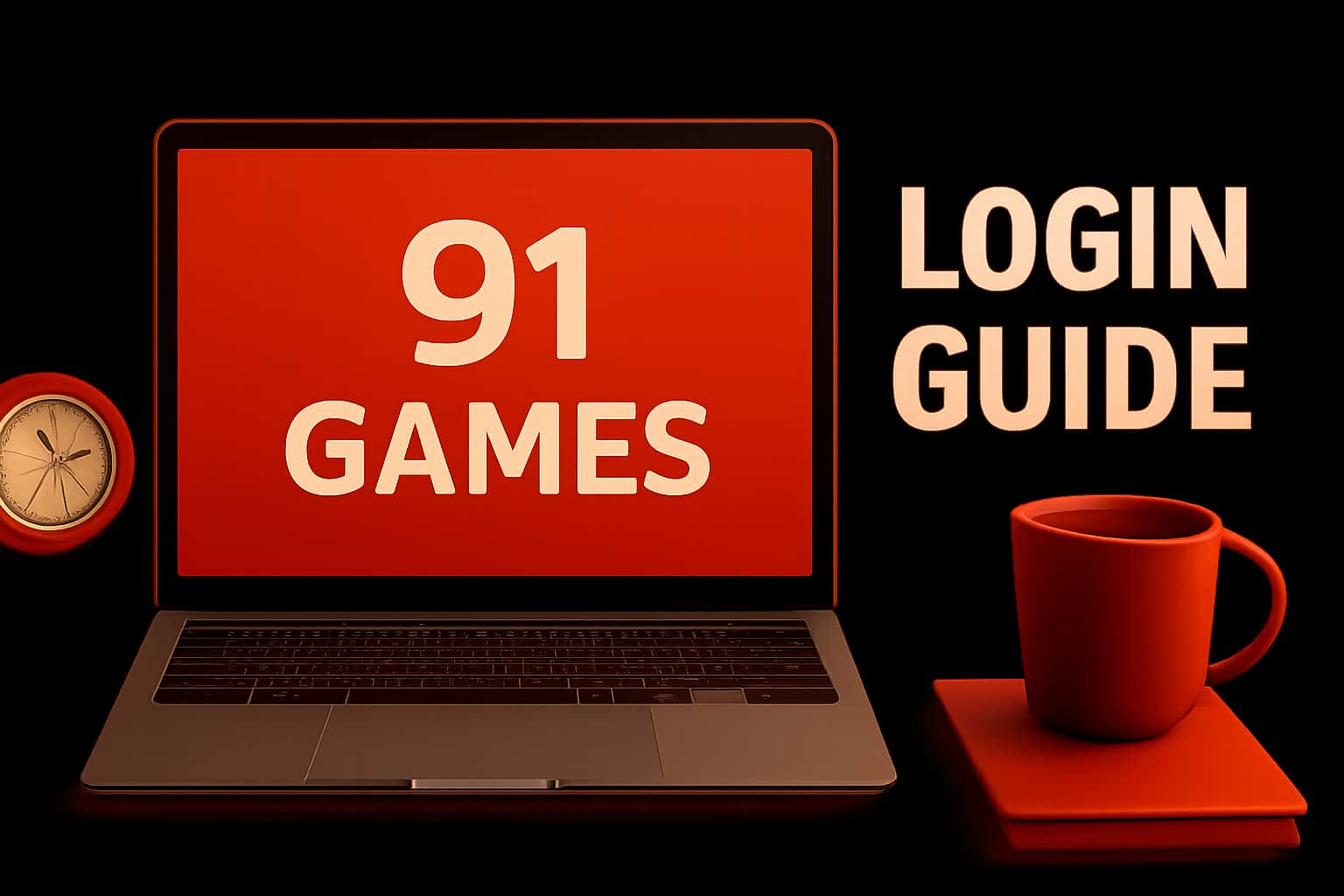 A professional representation of the 91 Games Login Guide with a high-tech design.