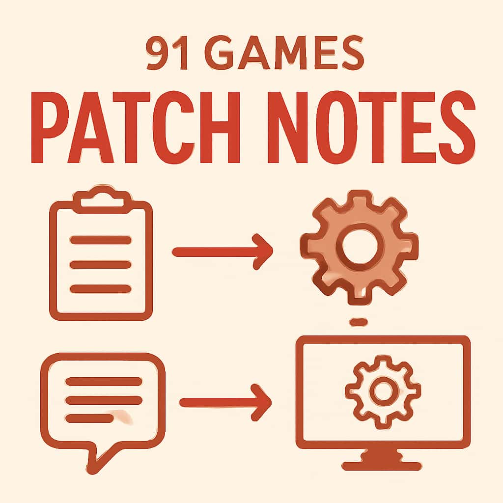 Illustration explaining 91 Games Patch Notes.