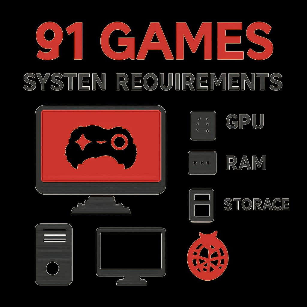 Diagram illustrating the installation process and requirements for 91 Games.