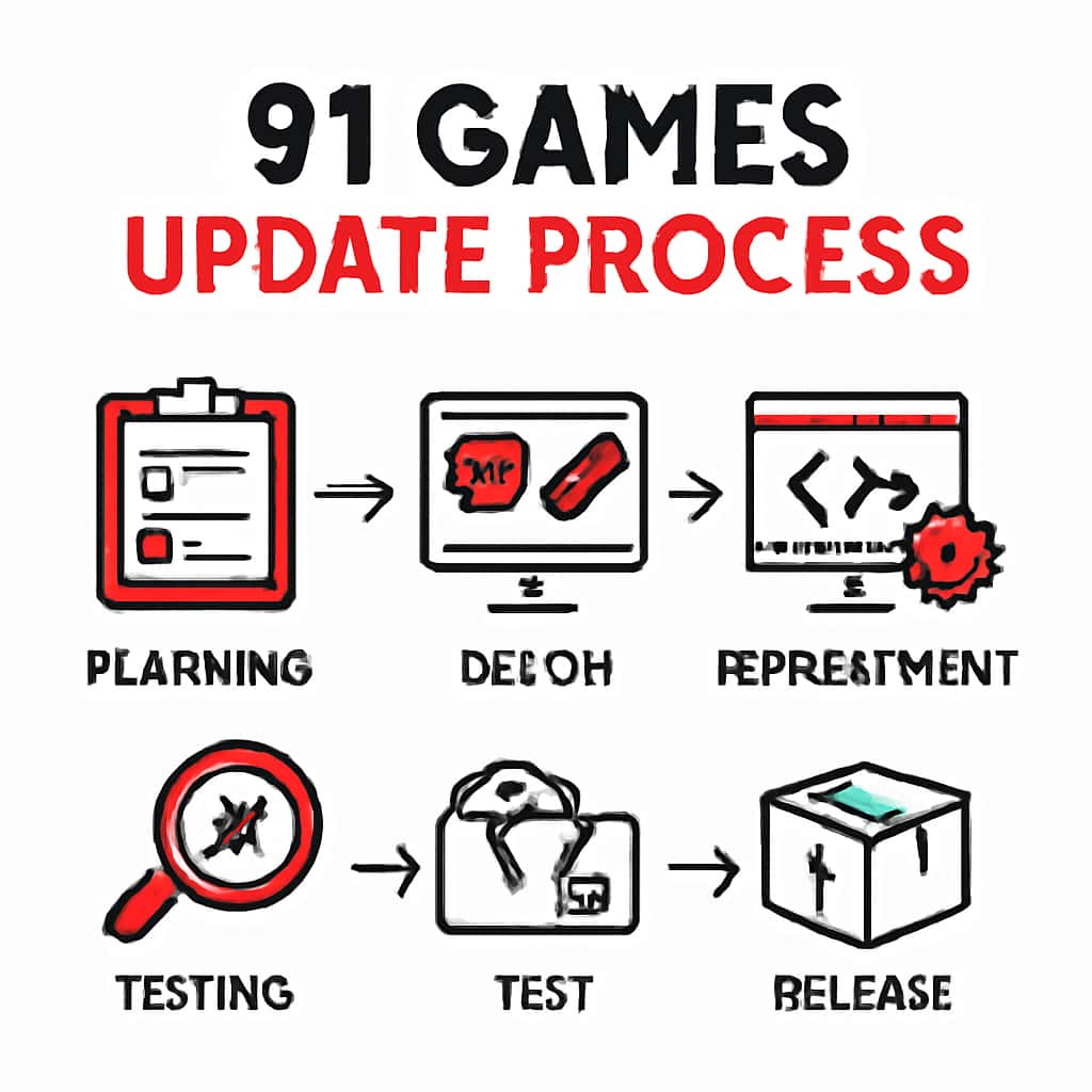Diagram illustrating the 91 Games Update Process.
