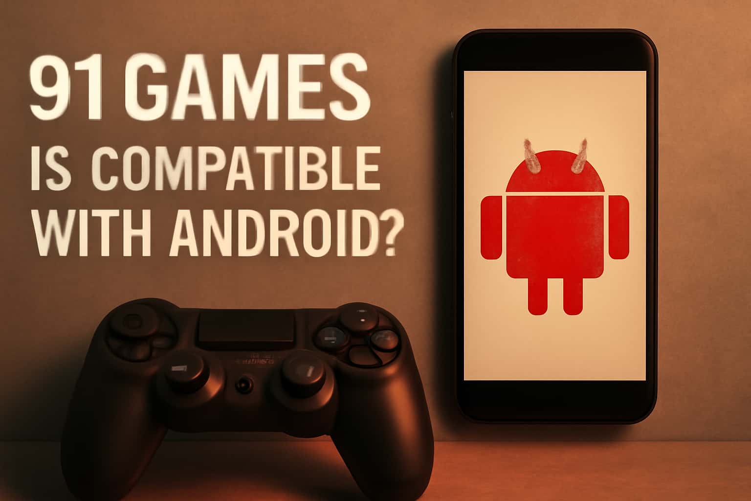 An informational graphic regarding the compatibility of 91 Games with Android.