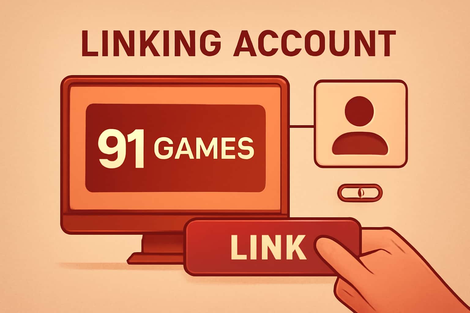 Informational graphic on how to link 91 Games account.